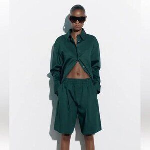 Zara suit Shirt and Shorts 2947/335 2246/335 dark green